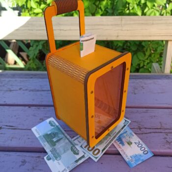 Intra απο ξύλο plywood 3mm-4mm πάχος - Ξύλινη Βαλίτσα Κουμπαράς Δίασταση 30x30 cm Intraeaxys-ro6yx827 - Image 1