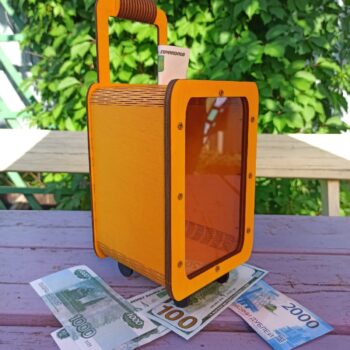 Intra απο ξύλο plywood 3mm-4mm πάχος - Ξύλινη Βαλίτσα Κουμπαράς Δίασταση 30x30 cm Intraeaxys-ro6yx827 - Image 4