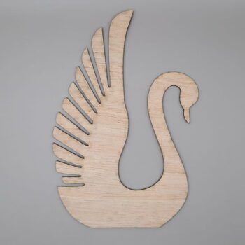 Intra απο ξύλο plywood 3mm-4mm πάχος - Σχήμα κοπής ημιτελούς ξύλου Swan Δίασταση 30x30 cm Intraeaxys-075y0k3o - Image 3