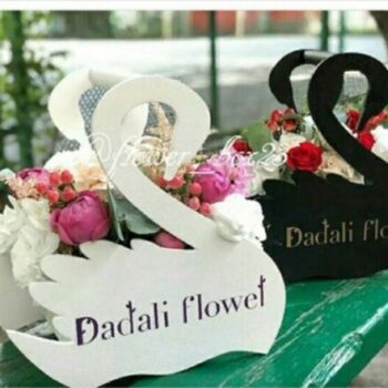 Intra απο ξύλο plywood 3mm-4mm πάχος - Καλάθι λουλουδιών Κύκνοι Δίασταση 30x30 cm Intraeaxys-51rr2lm1 - Image 1