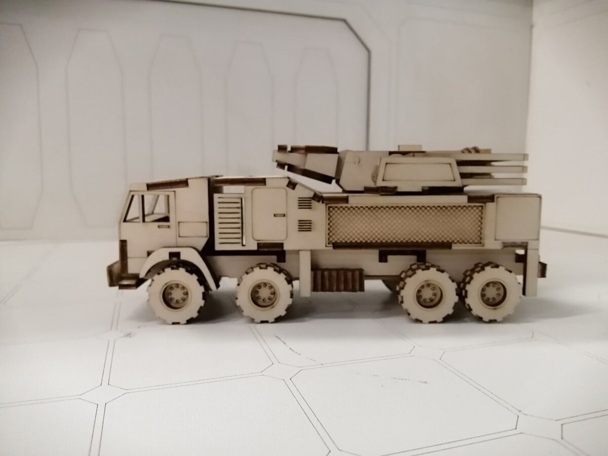 Intra απο ξύλο plywood 3mm-4mm πάχος - Pantsir-S1 3D μοντέλο Δίασταση 30x30 cm Intraeaxys-pok3nj37