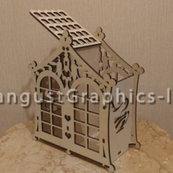 Intra απο ξύλο plywood 3mm-4mm πάχος - Διακοσμητικό Ξύλινο Τεϊοσπίτι Δίασταση 40x50 cm Intraeaxys-eo05q9w1 - Image 1