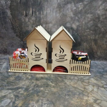 Intra απο ξύλο plywood 3mm-4mm πάχος - Tea Bag House Tea Bag Dispenser Δίασταση 40x50 cm Intraeaxys-eo4qvz87 - Image 1