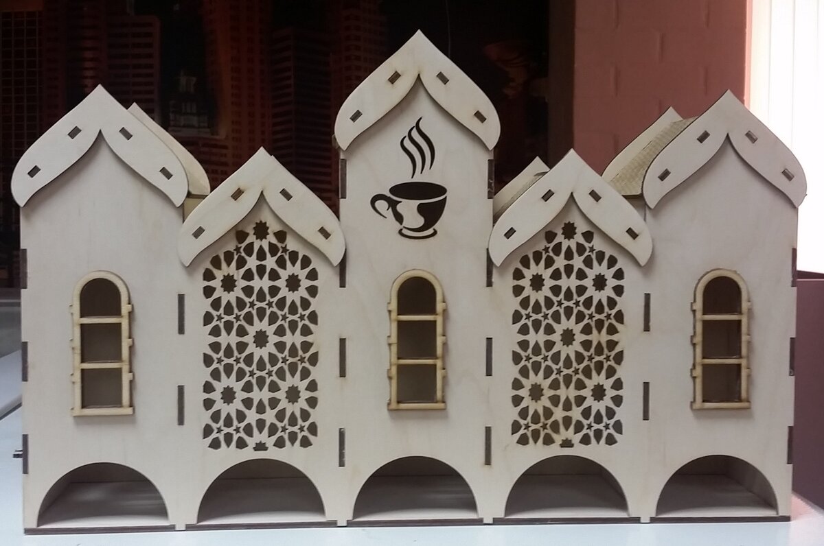 Intra απο ξύλο plywood 3mm-4mm πάχος - Μεγάλη συσκευασία τσαγιού Organizer Multi Pack Δίασταση 20x20 cm Intraeaxys-ro6y2637