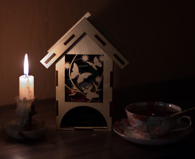 Intra απο ξύλο plywood 3mm-4mm πάχος - Θήκη τσαγιού Tea House Δίασταση 40x50 cm Intraeaxys-eoxl0pxo