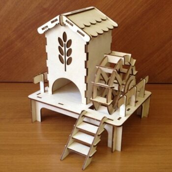 Intra απο ξύλο plywood 3mm-4mm πάχος - Νερόμυλος σε σχήμα τσαγιού Δίασταση 30x30 cm Intraeaxys-6o3ye837 - Image 3