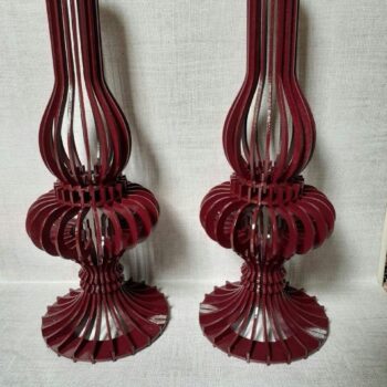 Intra απο ξύλο plywood 3mm-4mm πάχος - Φωτιστικό κηροζίνης Ξύλινο Επιτραπέζιο Φωτιστικό Shpaped Δίασταση 30x30 cm Intraeaxys-lopqvk57 - Image 1