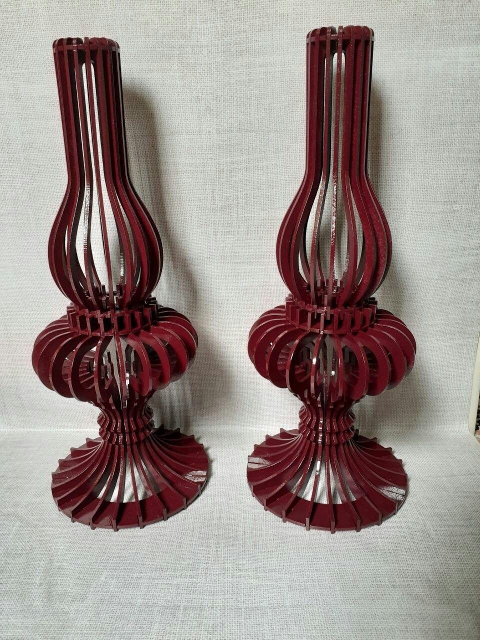 Intra απο ξύλο plywood 3mm-4mm πάχος - Φωτιστικό κηροζίνης Ξύλινο Επιτραπέζιο Φωτιστικό Shpaped Δίασταση 30x30 cm Intraeaxys-lopqvk57