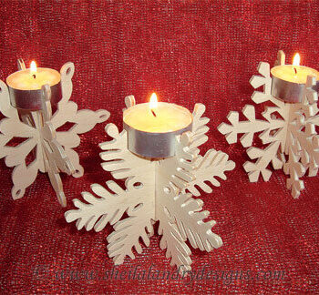 Intra απο ξύλο plywood 3mm-4mm πάχος - Κηροπήγιο Snowflake Δίασταση 30x30 cm Intraeaxys-zo9yk847 - Image 1