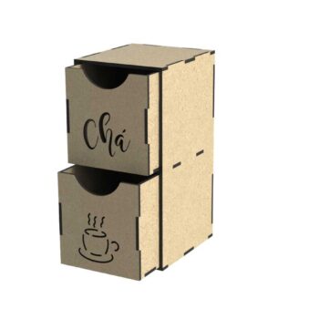 Intra απο ξύλο plywood 3mm-4mm πάχος - κουτί τσαγιού με συρτάρια Δίασταση 30x30 cm Intraeaxys-zo9ypv47 - Image 1