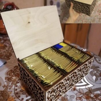 Intra απο ξύλο plywood 3mm-4mm πάχος - Πρότυπο κουτιού τσαγιού Δίασταση 30x30 cm Intraeaxys-qommzy5o - Image 1