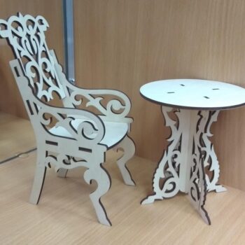 Intra απο ξύλο plywood 3mm-4mm πάχος - Καρέκλα κουκλόσπιτου Ξύλινο Έπιπλο κούκλας Δίασταση 30x30 cm Intraeaxys-078yw85o - Image 1