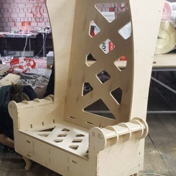 Intra απο ξύλο plywood 3mm-4mm πάχος - Πρότυπο καρέκλας καναπέ με ψηλή πλάτη καρέκλας ξύλινου θρόνου Δίασταση 30x30 cm Intraeaxys-67wldn81 - Image 1