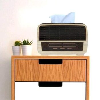 Intra απο ξύλο plywood 3mm-4mm πάχος - Ραδιόφωνο θήκη χαρτοπετσέτας με συρτάρι Δίασταση 30x30 cm Intraeaxys-joed5g61 - Image 7