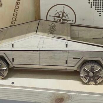 Intra απο ξύλο plywood 3mm-4mm πάχος - Tesla Cybertruck 3D παζλ Δίασταση 30x30 cm Intraeaxys-078yxwmo - Image 1