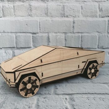 Intra απο ξύλο plywood 3mm-4mm πάχος - Tesla Cybertruck 3 χλστ Δίασταση 30x30 cm Intraeaxys-eo20vd67 - Image 1