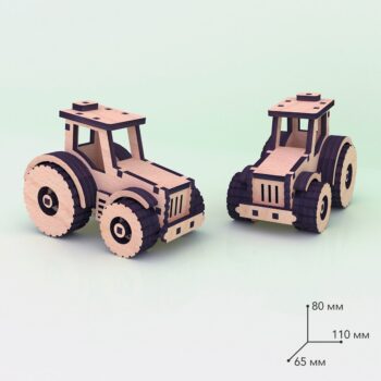 Intra απο ξύλο plywood 3mm-4mm πάχος - Απλό Ξύλινο Παιχνίδι Τρακτέρ 4mm Δίασταση 30x30 cm Intraeaxys-eoxlnjjo - Image 1