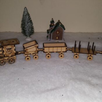 Intra απο ξύλο plywood 3mm-4mm πάχος - Χριστουγεννιάτικο Τρένο 3mm Δίασταση 30x30 cm Intraeaxys-zo9y5kw7 - Image 3