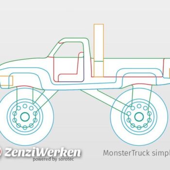 Intra απο ξύλο plywood 3mm-4mm πάχος - Monster Truck Απλοποιημένο CNC/Laser Δίασταση 30x30 cm Intraeaxys-pokm3j31 - Image 6