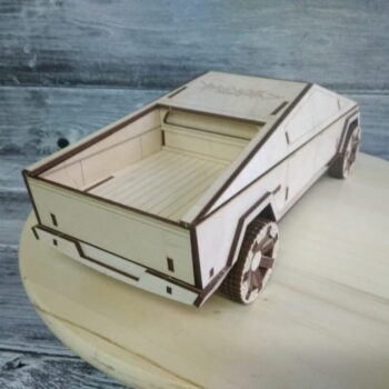 Intra απο ξύλο plywood 3mm-4mm πάχος - Ξύλινο μοντέλο Tesla Cybertruck Δίασταση 30x30 cm Intraeaxys-eoxlqyxo - Image 3