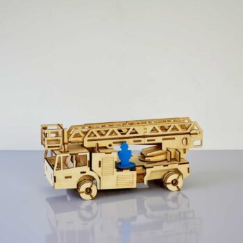 Intra απο ξύλο plywood 3mm-4mm πάχος - Τρισδιάστατο παζλ πυροσβεστικό όχημα Δίασταση 30x30 cm Intraeaxys-zo9y4l47 - Image 3