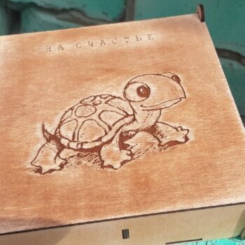 Intra απο ξύλο plywood 3mm-4mm πάχος - Κουτί με Χελώνα Χαραγμένο 3mm Δίασταση 30x30 cm Intraeaxys-lopq65x7 - Image 1