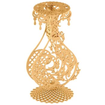 Intra απο ξύλο plywood 3mm-4mm πάχος - Διακοσμητικό βάζο με λουλούδια Δίασταση 30x30 cm Intraeaxys-078ykyjo - Image 1