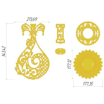 Intra απο ξύλο plywood 3mm-4mm πάχος - Διακοσμητικό βάζο με λουλούδια Δίασταση 30x30 cm Intraeaxys-078ykyjo - Image 3