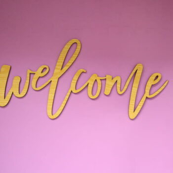 Intra απο ξύλο plywood 3mm-4mm πάχος - Επιγραφή καλωσορίσματος γάμου Διακόσμηση τοίχου καλωσορίσματος Δίασταση 30x30 cm Intraeaxys-qommvvpo - Image 3