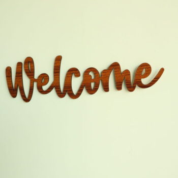 Intra απο ξύλο plywood 3mm-4mm πάχος - Καλώς ορίσατε Word σημάδι τοίχου Δίασταση 30x30 cm Intraeaxys-e1gk00mo - Image 4