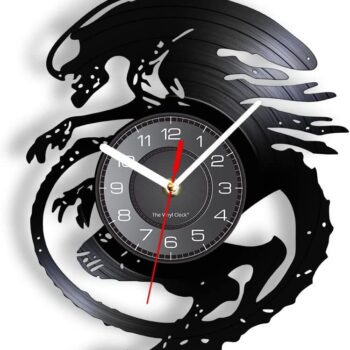Intra απο ξύλο plywood 3mm-4mm πάχος - Ρολόι τοίχου Alien Xenomorph Vinyl Δίασταση 30x30 cm Intraeaxys-lopq4x57 - Image 1