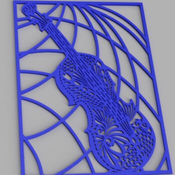 Intra απο ξύλο plywood 3mm-4mm πάχος - Διακόσμηση τοίχου βιολιού Δίασταση 30x30 cm Intraeaxys-lopqwjk7 - Image 1