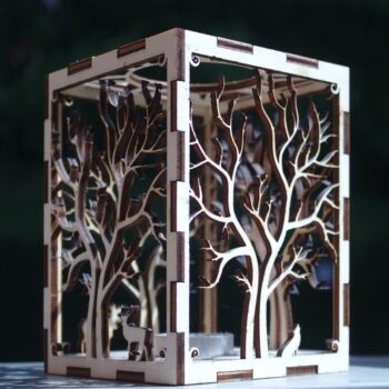 Intra απο ξύλο plywood 3mm-4mm πάχος - Κηροπήγιο δέντρο Δίασταση 30x30 cm Intraeaxys-lopqzz37 - Image 1