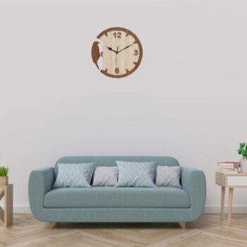 Intra απο ξύλο plywood 3mm-4mm πάχος - Ρολόι τοίχου σε στυλ δρυοκολάπτης Διακοσμητικό ρολόι μοντέρνου σχεδιασμού Δίασταση 30x30 cm Intraeaxys-yon0wqp7 - Image 3