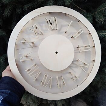 Intra απο ξύλο plywood 3mm-4mm πάχος - Ρωμαϊκό ρολόι Δίασταση 30x30 cm Intraeaxys-078y56qo - Image 3