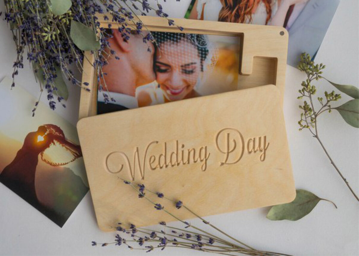 Intra απο ξύλο plywood 3mm-4mm πάχος - Κουτί φωτογραφιών γάμου Δίασταση 30x30 cm Intraeaxys-r1z2jk21