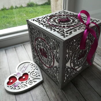 Intra απο ξύλο plywood 3mm-4mm πάχος - Κουτί γάμου για χρήματα Κουτί για κάρτες γάμου Δίασταση 30x30 cm Intraeaxys-qommgeko - Image 1