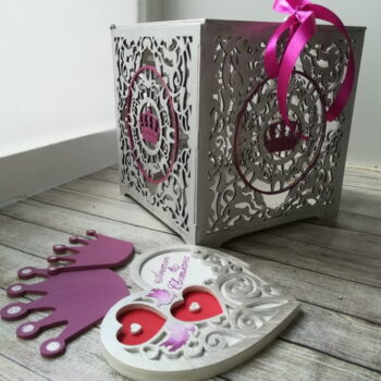 Intra απο ξύλο plywood 3mm-4mm πάχος - Κουτί γάμου για χρήματα Κουτί για κάρτες γάμου Δίασταση 30x30 cm Intraeaxys-qommgeko - Image 3