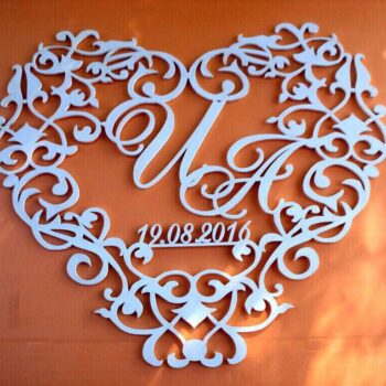 Intra απο ξύλο plywood 3mm-4mm πάχος - Πρότυπο πλαίσιο σε σχήμα καρδιάς γάμου Δίασταση 30x30 cm Intraeaxys-91jdx3p1 - Image 1