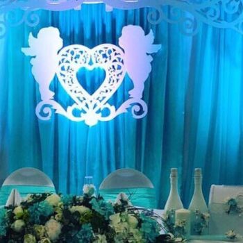 Intra απο ξύλο plywood 3mm-4mm πάχος - Μονόγραμμα με τους αγγέλους Δίασταση 30x30 cm Intraeaxys-078y494o - Image 1