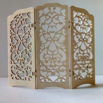 Intra απο ξύλο plywood 3mm-4mm πάχος - Οθόνη δωματίου με τρία πάνελ Δίασταση 30x30 cm Intraeaxys-078yq24o - Image 1