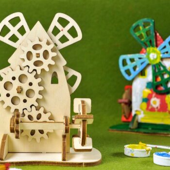 Intra απο ξύλο plywood 3mm-4mm πάχος - Ξύλινος μηχανικός μύλος Farm Mill 3D μοντέλο Δίασταση 30x30 cm Intraeaxys-d1lvk9po - Image 3