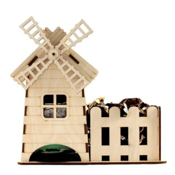 Intra απο ξύλο plywood 3mm-4mm πάχος - Πρότυπο τσαγιού ανεμόμυλου Δίασταση 30x30 cm Intraeaxys-51rr0331 - Image 1