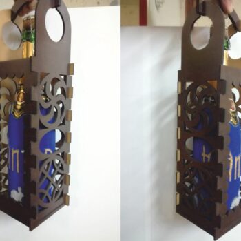 Intra απο ξύλο plywood 3mm-4mm πάχος - Διακοσμητικό κουτί δώρου για μπουκάλι κρασιού Δίασταση 30x30 cm Intraeaxys-ro6yrz37 - Image 3