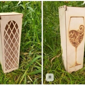 Intra απο ξύλο plywood 3mm-4mm πάχος - Διακοσμητικό κουτί κρασιού Δίασταση 30x30 cm Intraeaxys-ro6yl027 - Image 1