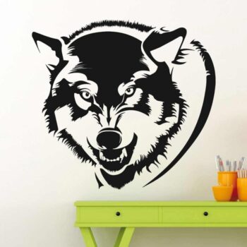 Intra απο ξύλο plywood 3mm-4mm πάχος - Διακόσμηση τοίχου με κεφάλι λύκου Δίασταση 30x30 cm Intraeaxys-eoxljn4o - Image 1