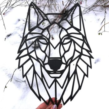 Intra απο ξύλο plywood 3mm-4mm πάχος - Wolf Wall Art Polygon Art Decor τοίχου 3d Sculpture Δίασταση 30x30 cm Intraeaxys-eoxl66go - Image 4