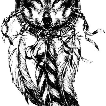 Intra απο ξύλο plywood 3mm-4mm πάχος - Αρχείο BMP με χαρακτική λέιζερ Wolf Dream Catcher Δίασταση 30x30 cm Intraeaxys-91jdxrl1 - Image 1