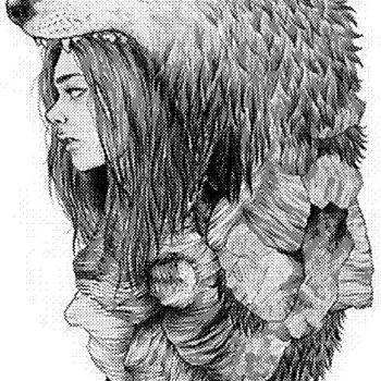 Intra απο ξύλο plywood 3mm-4mm πάχος - Αρχείο BMP προτύπου τέχνης Wolf Girl με χαρακτική λέιζερ Δίασταση 30x30 cm Intraeaxys-eo20je67 - Image 1