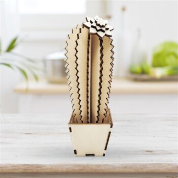 Intra απο ξύλο plywood 3mm-4mm πάχος - Κάκτος 3D Ξύλινο παζλ Δίασταση 30x30 cm Intraeaxys-6o3yxej7 - Image 3